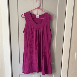 Woman Within Pleated Sleeveless Tank Pink Dress
